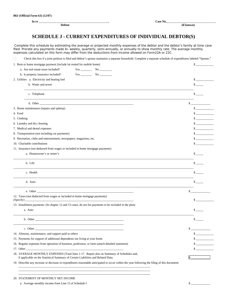 Official Form 106j