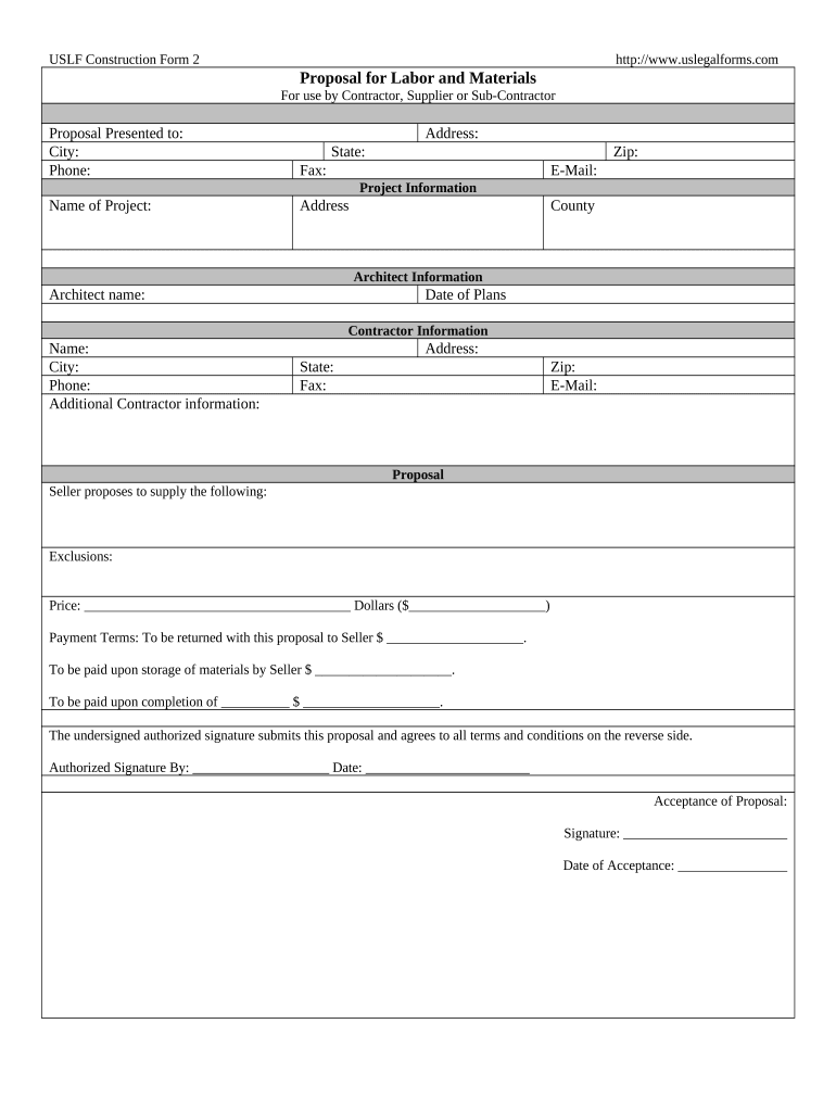 Proposal Construction PDF  Form