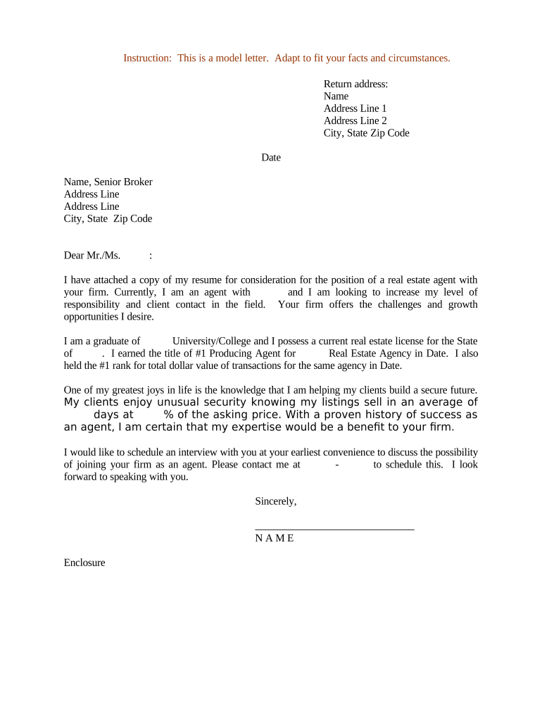 Letter Real Estate  Form