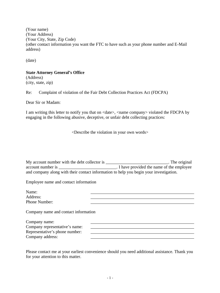 Notice Violation Letter  Form