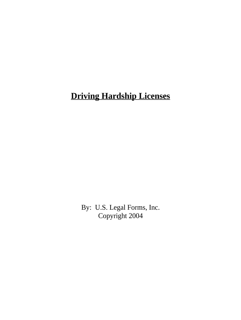 Hardship License  Form