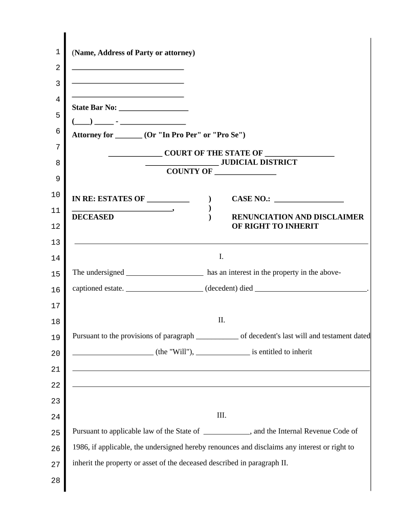 United States Infant's Rights of Inheritance and the Guide PDF  Form