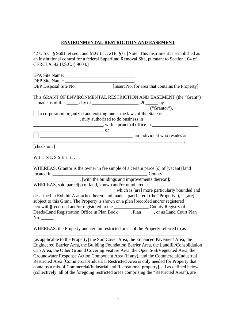 Restriction Easement  Form