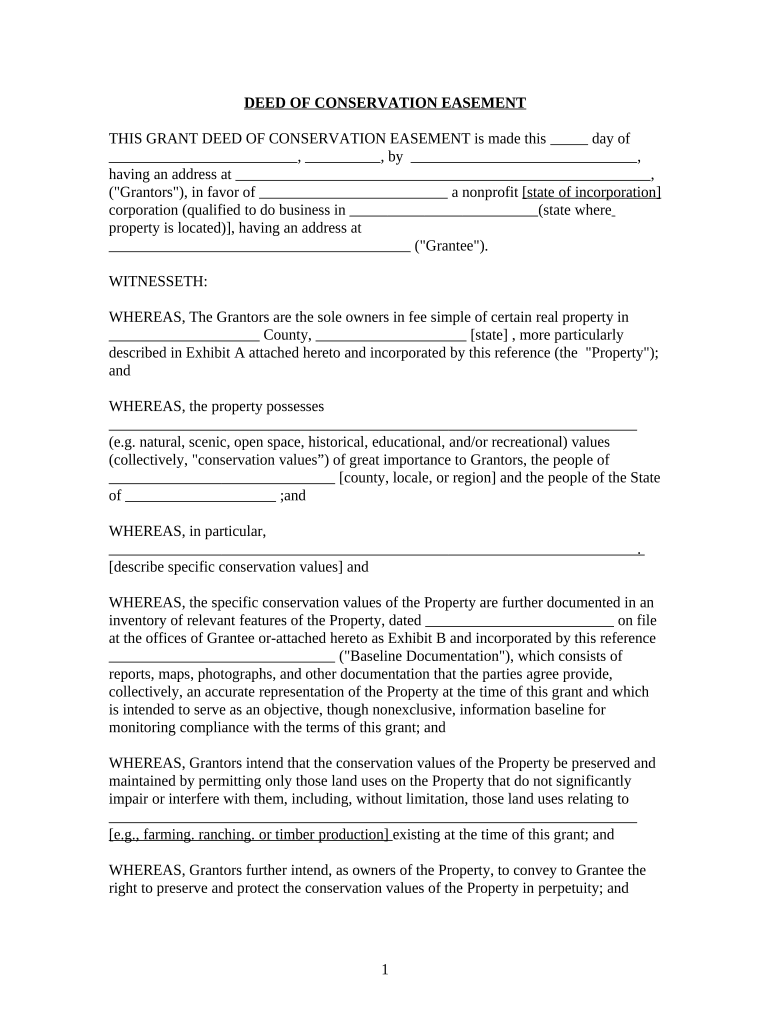 Deed Easement  Form