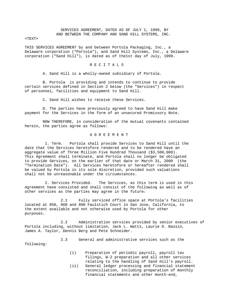 Agreement Packaging  Form