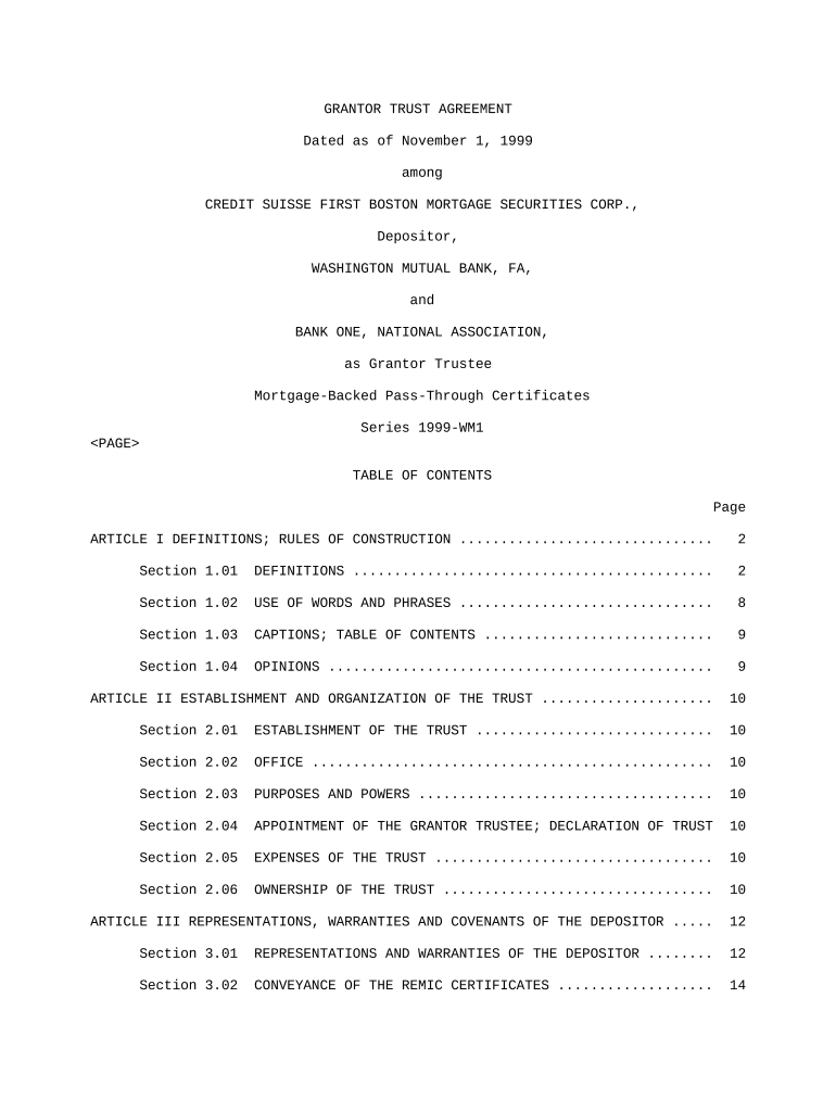 Grantor Trust Form