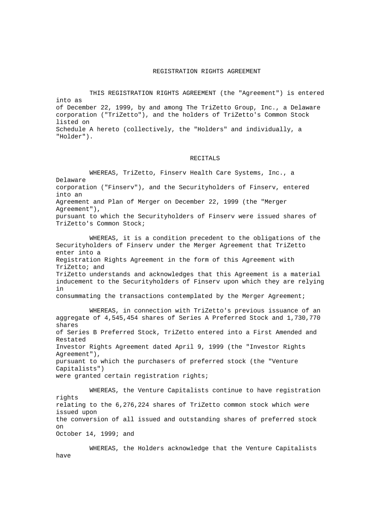 Registration Rights Agreement  Form