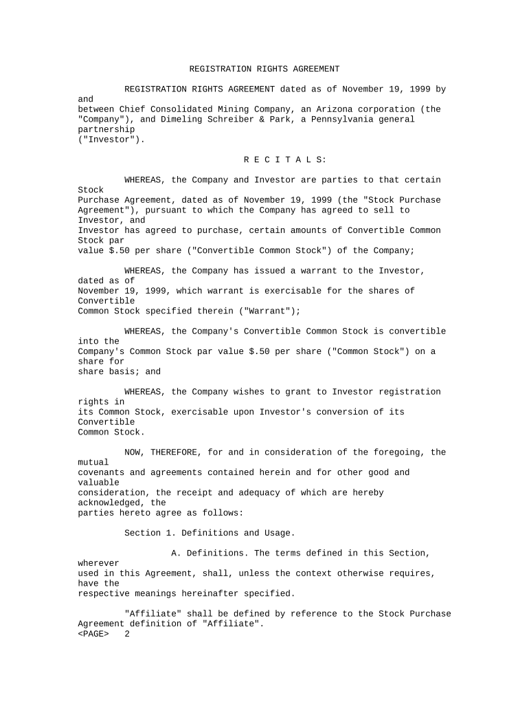 Registration Rights Agreement  Form