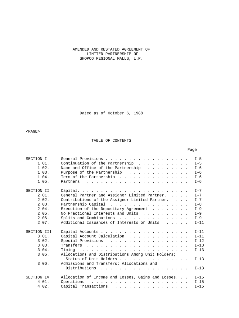 Limited Partnership Corporation  Form