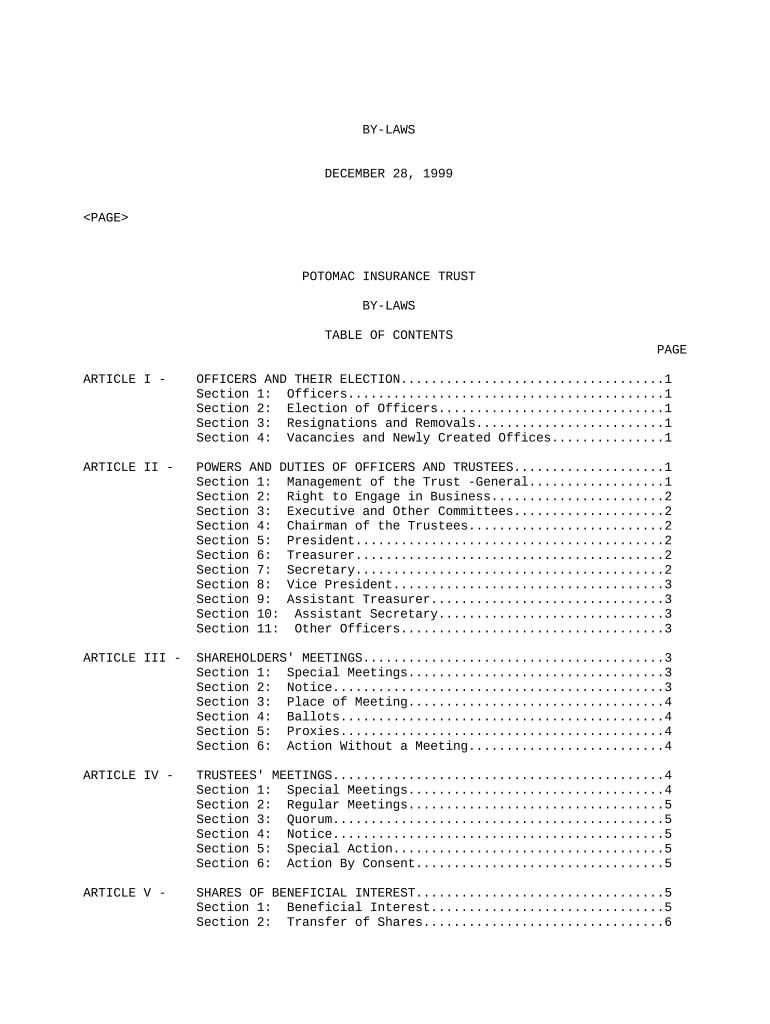 Insurance Trust  Form