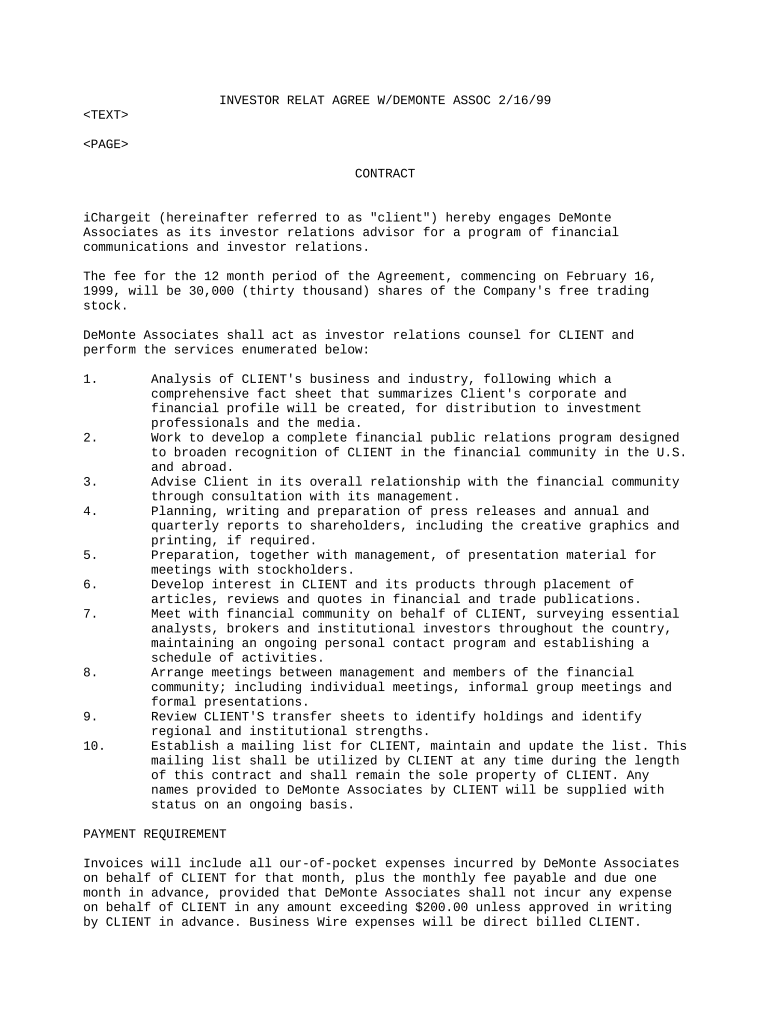 Relations Financial  Form