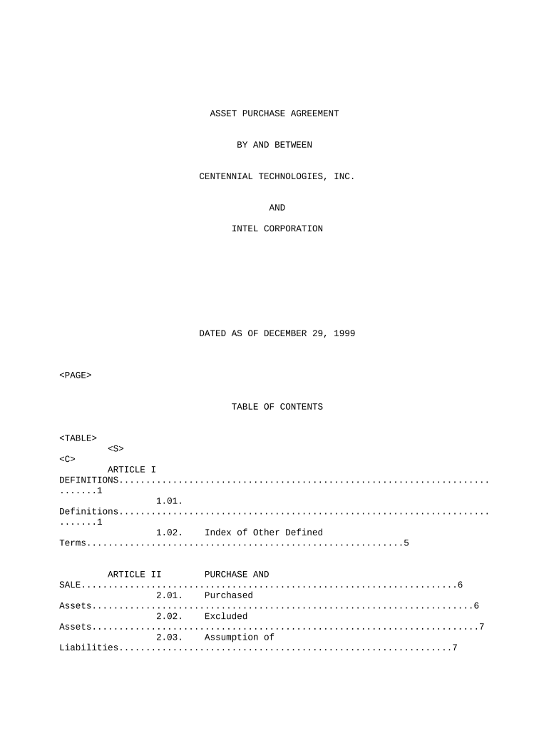 Purchase Agreement Inc  Form