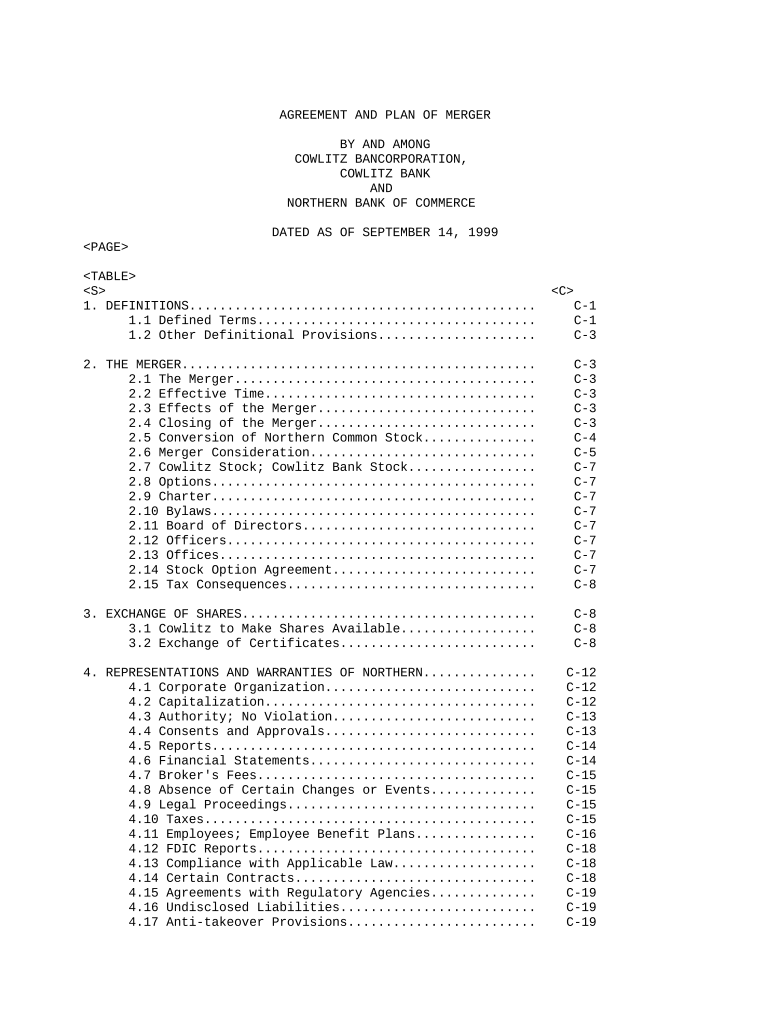 Plan Merger  Form