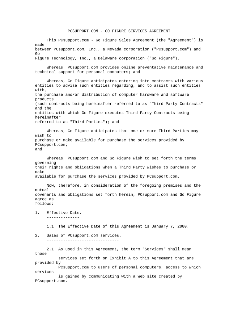 Services Agreement Technology  Form