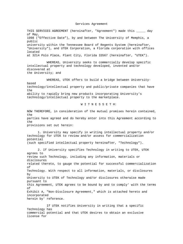 Services Agreement Form