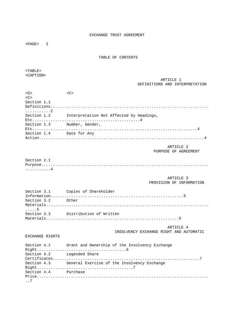 Trust Corporation Company  Form