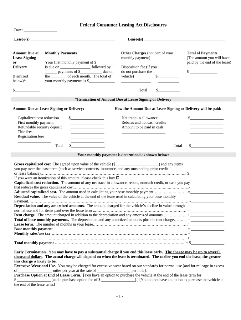 Consumer Act  Form