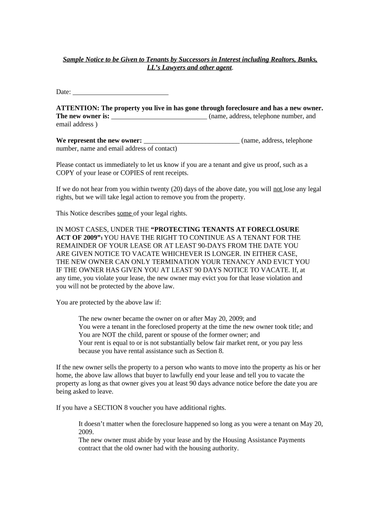 Tenants Eviction  Form