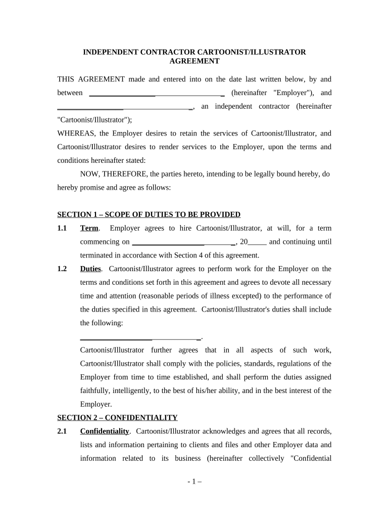 Illustrator Agreement  Form