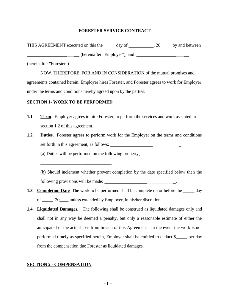 Agreement Self Employed  Form