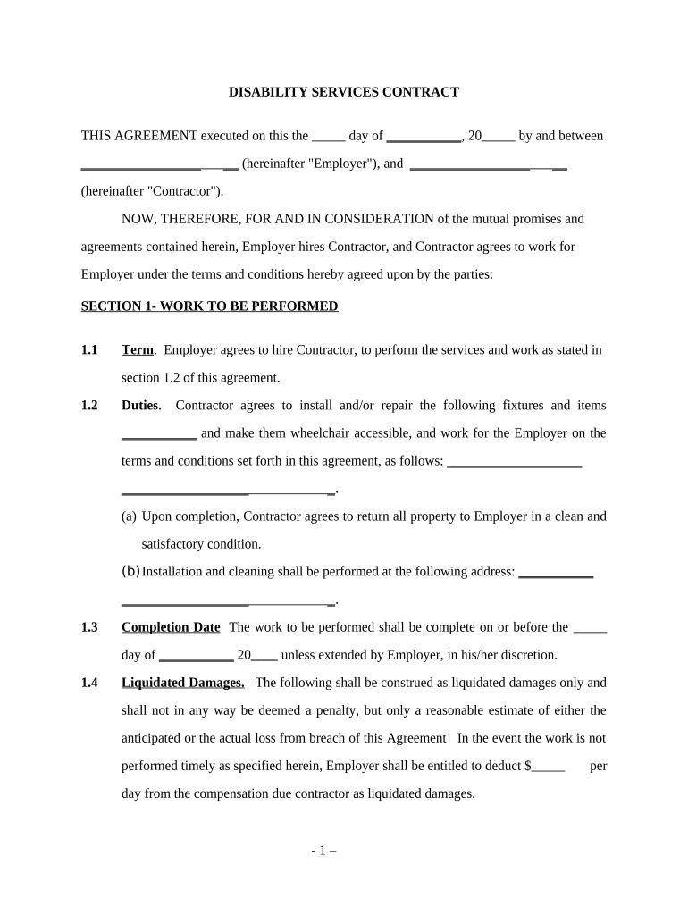 Disability Self Employed  Form