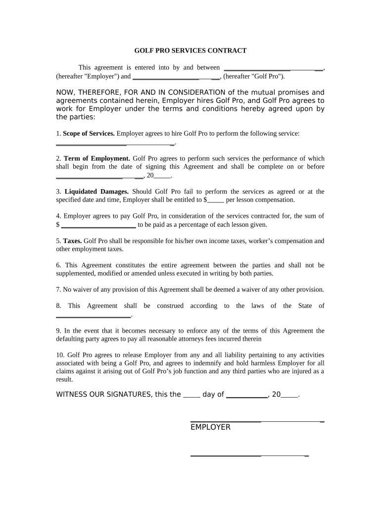 Pro Services Contract  Form