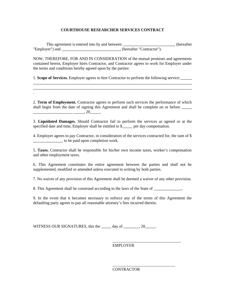 Courthouse Services  Form