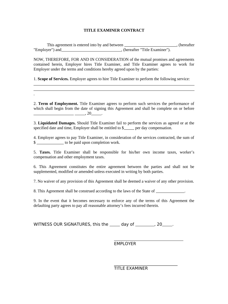 Self Employed Title  Form