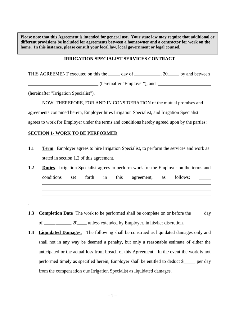 Self Employed Contract Form