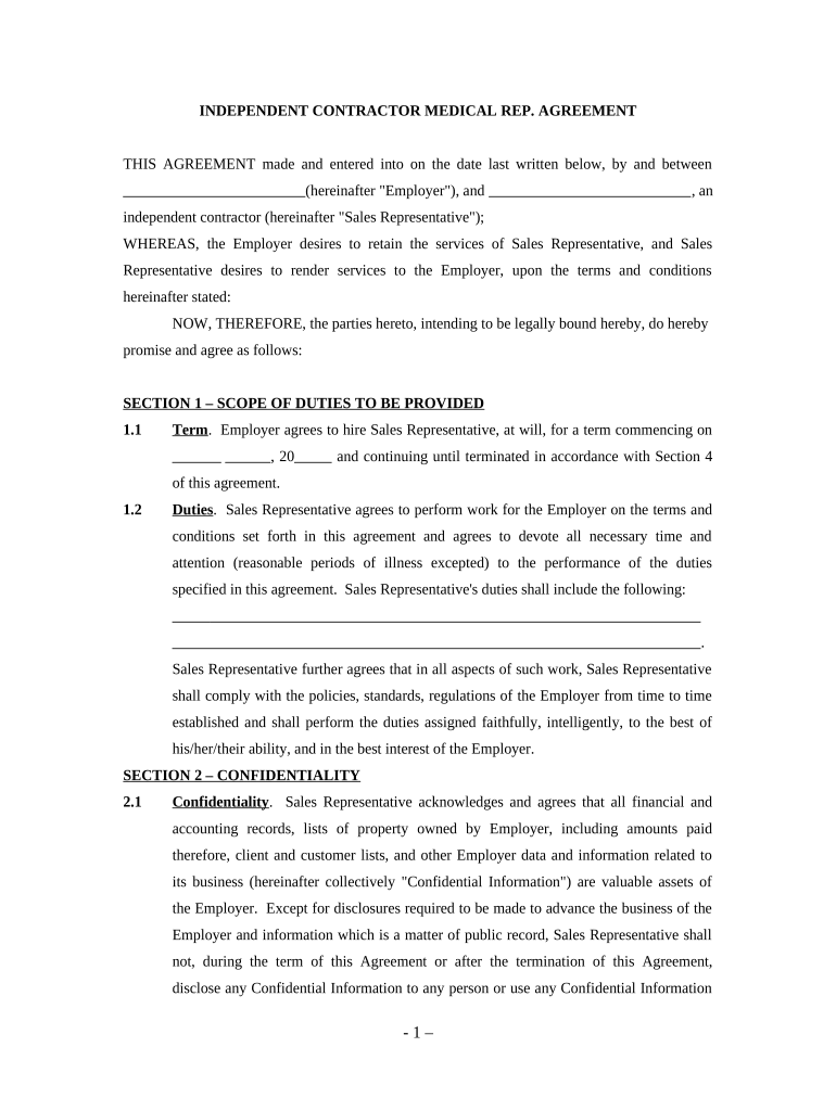 Representative Agreement  Form