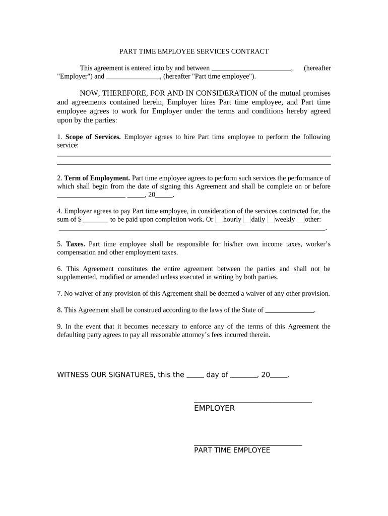 Employee Contract Employment  Form