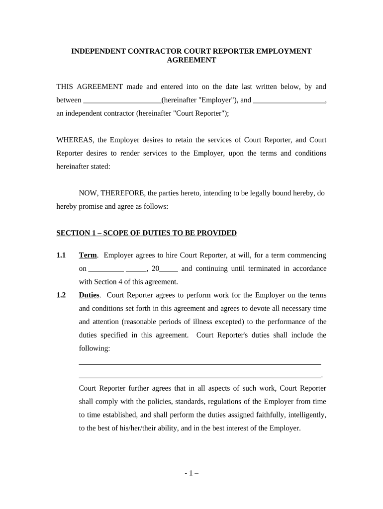 Court Employment  Form