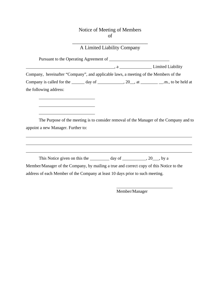 Limited Liability Company  Form