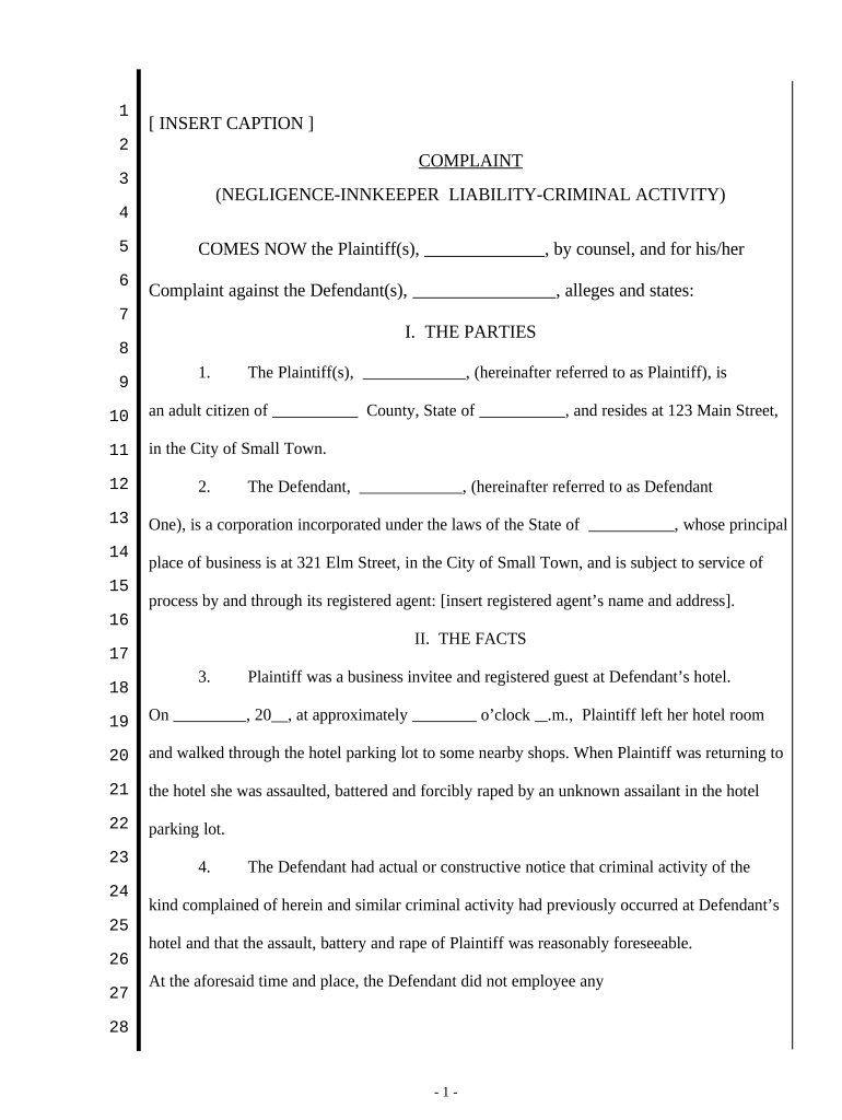 Liability Criminal  Form