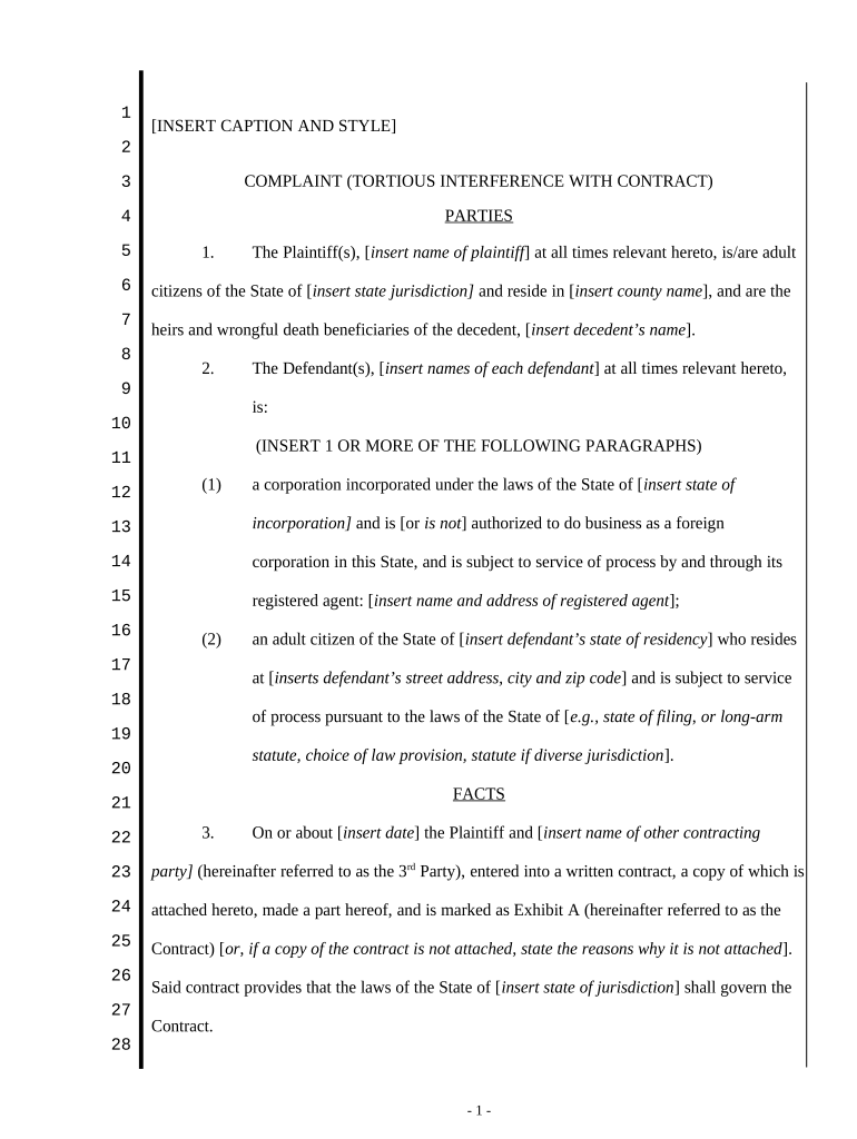 Contract Interference  Form