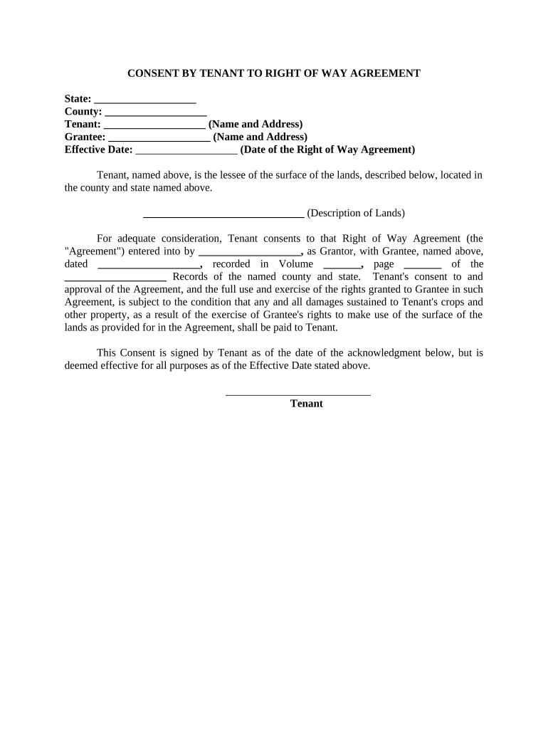 Right Way Agreement Sample  Form