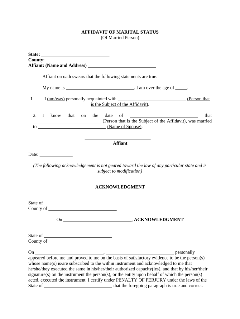 Marital Status  Form