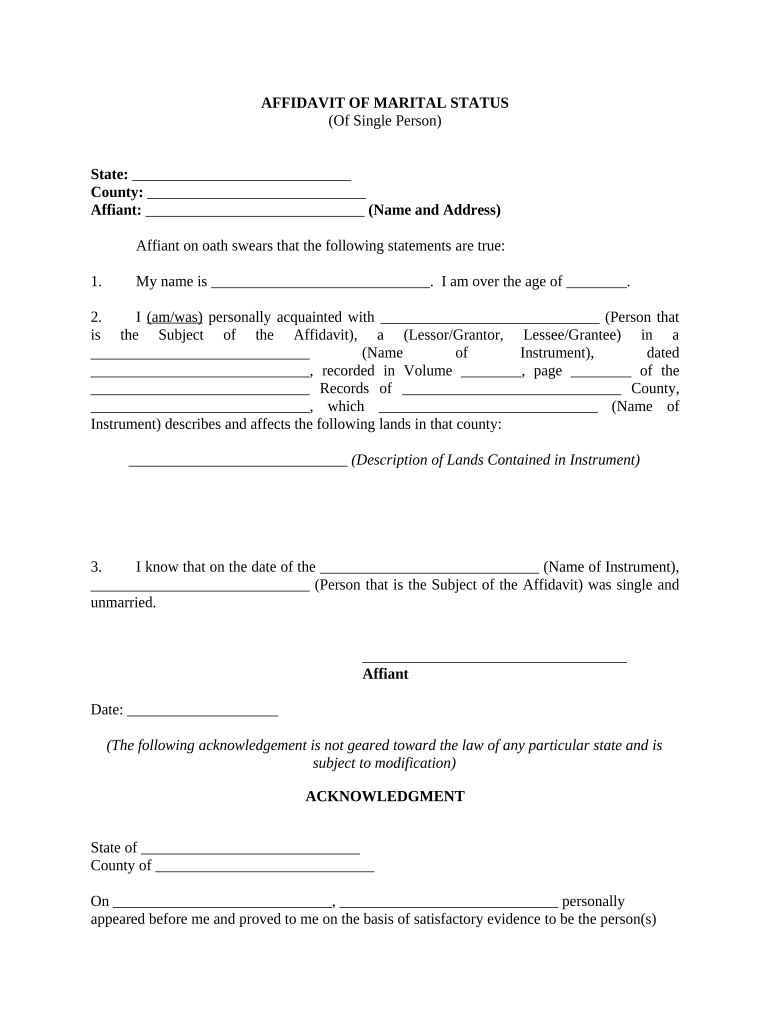 Collier County Marital Status Form