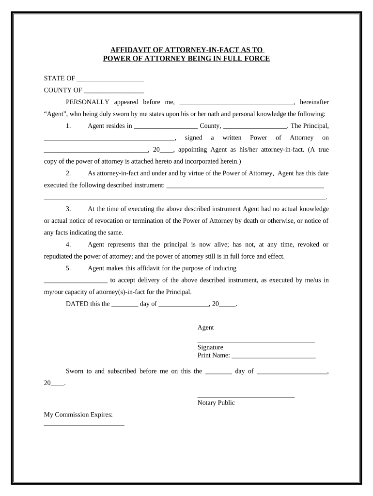 Power Attorney Form