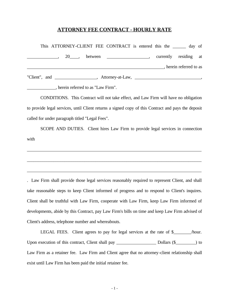 Attorney Hourly Rate  Form