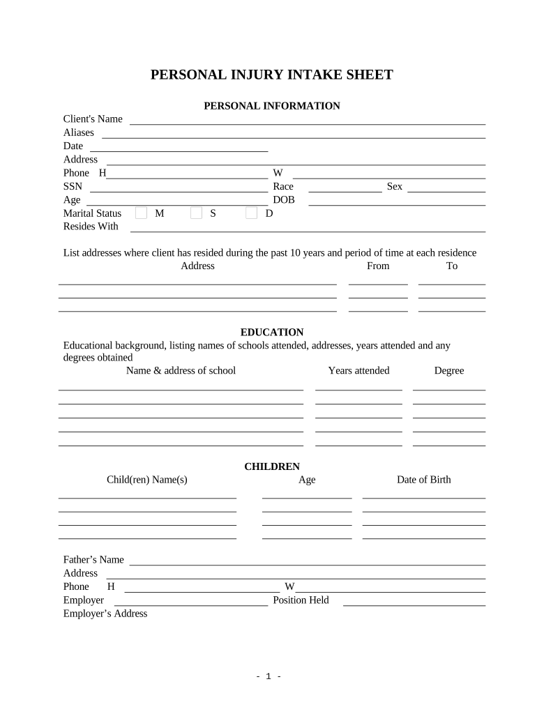 Injury Intake Form