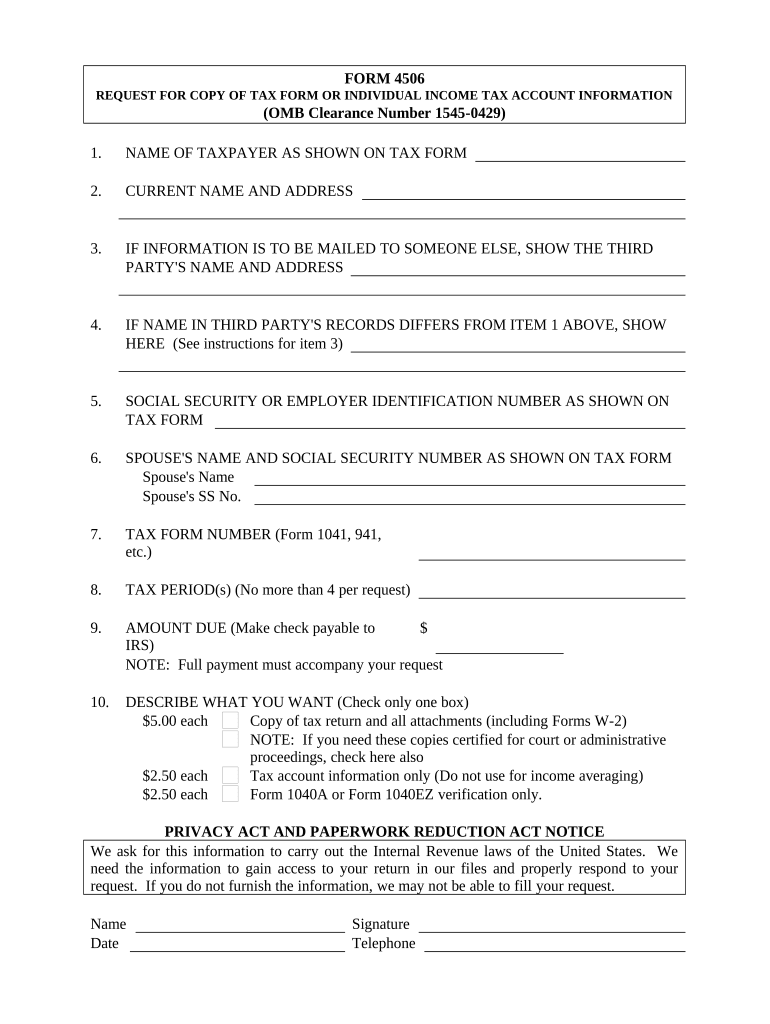 Request Copy Form