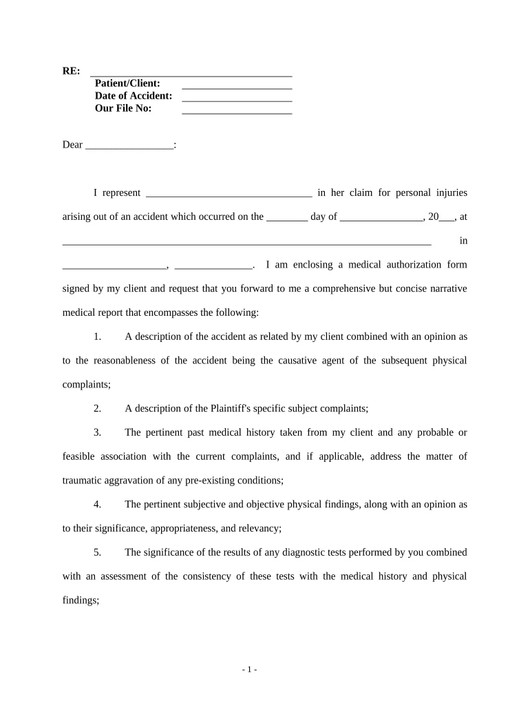 Letter Requesting Medical Sample  Form