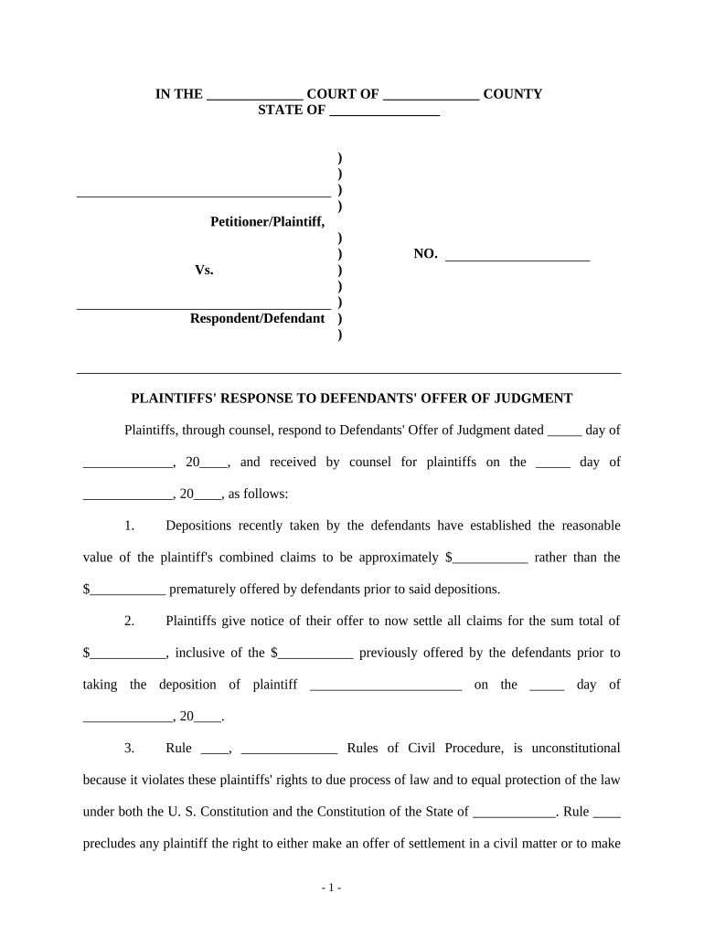 Defendants Judgment  Form