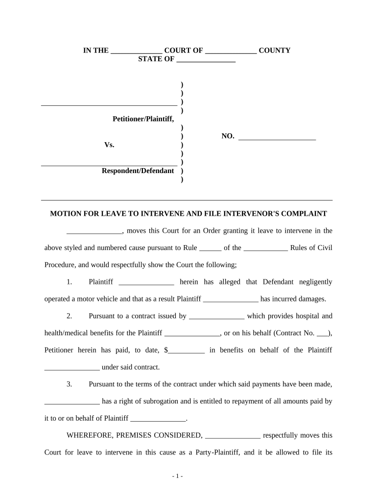 How to File a Petition to Intervene in Iowa  Form