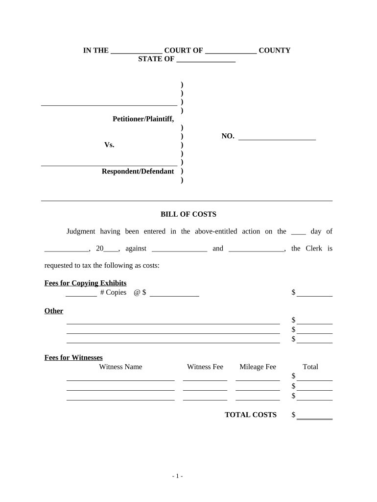 Bill Personal Injury  Form