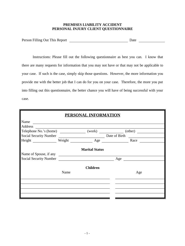 Injury Questionnaire  Form