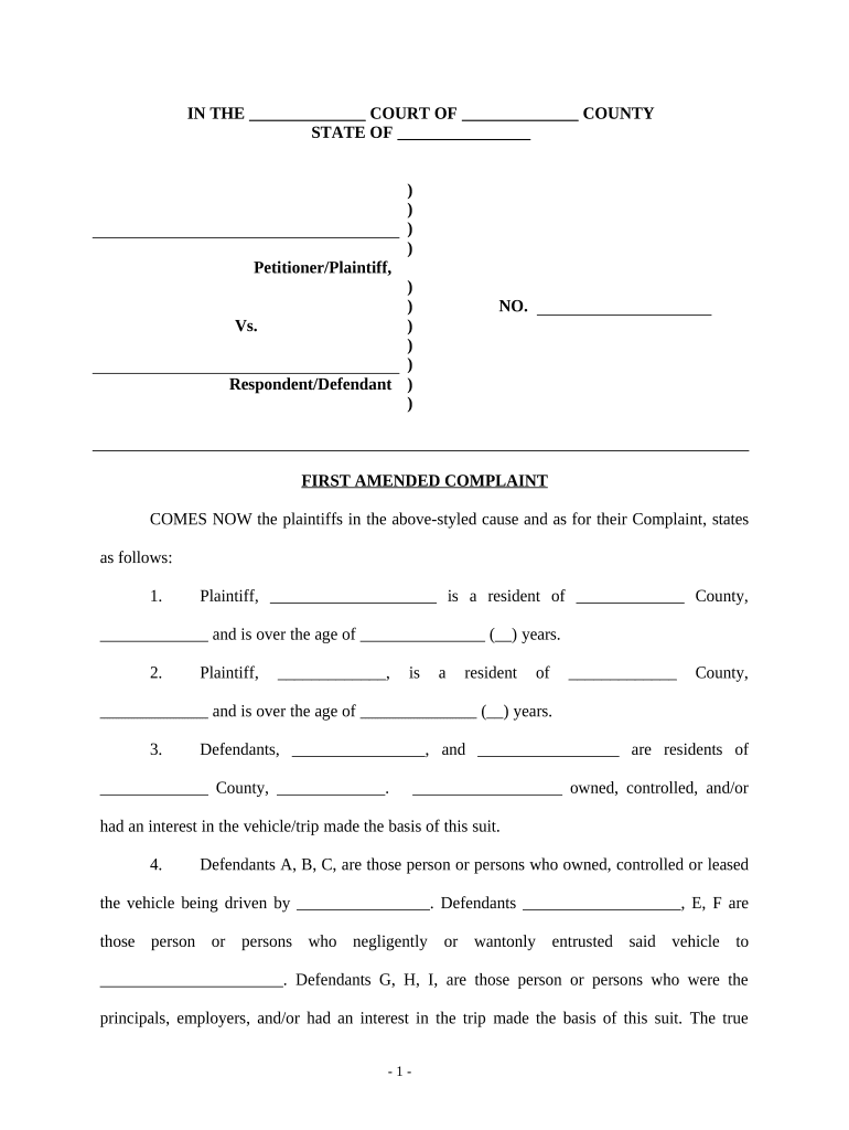 First Amended  Form