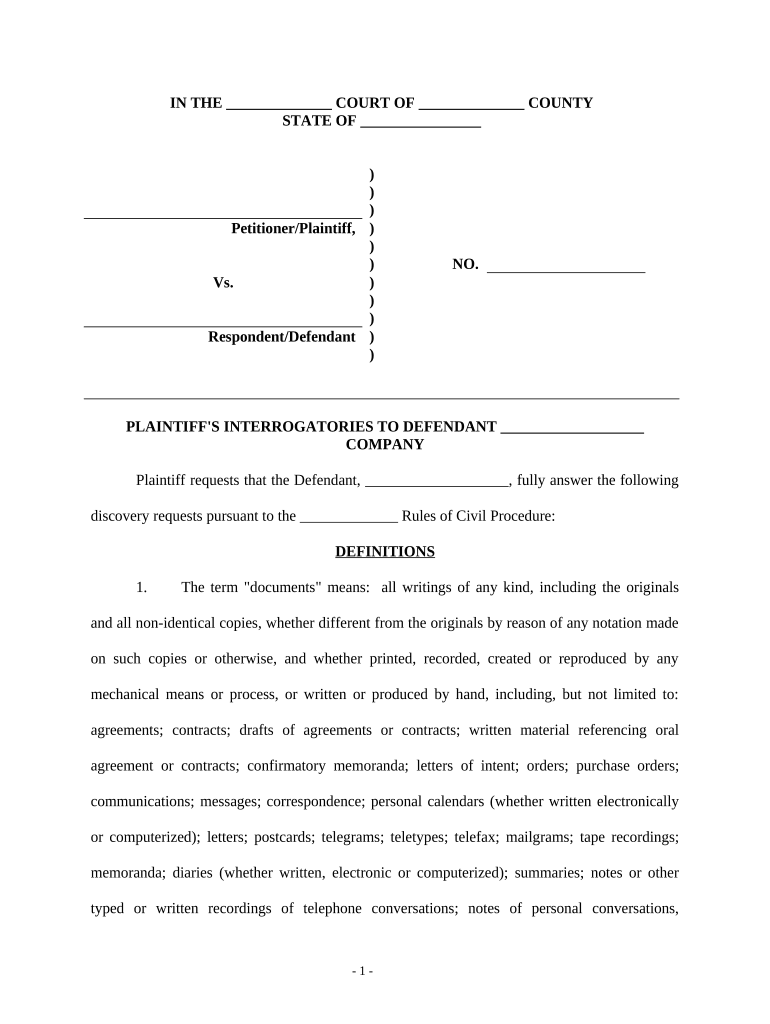 Interrogatories Wrongful  Form