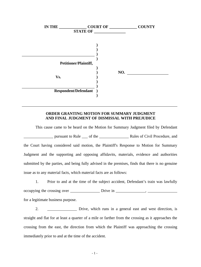 Order Granting  Form